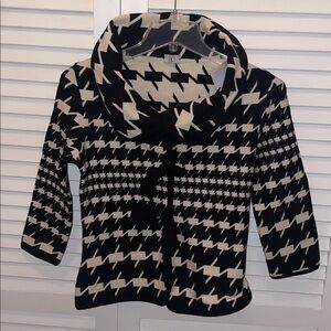 NWT IKI Black and White extrsfine merino wool Neck Jacket made in Italy size 42